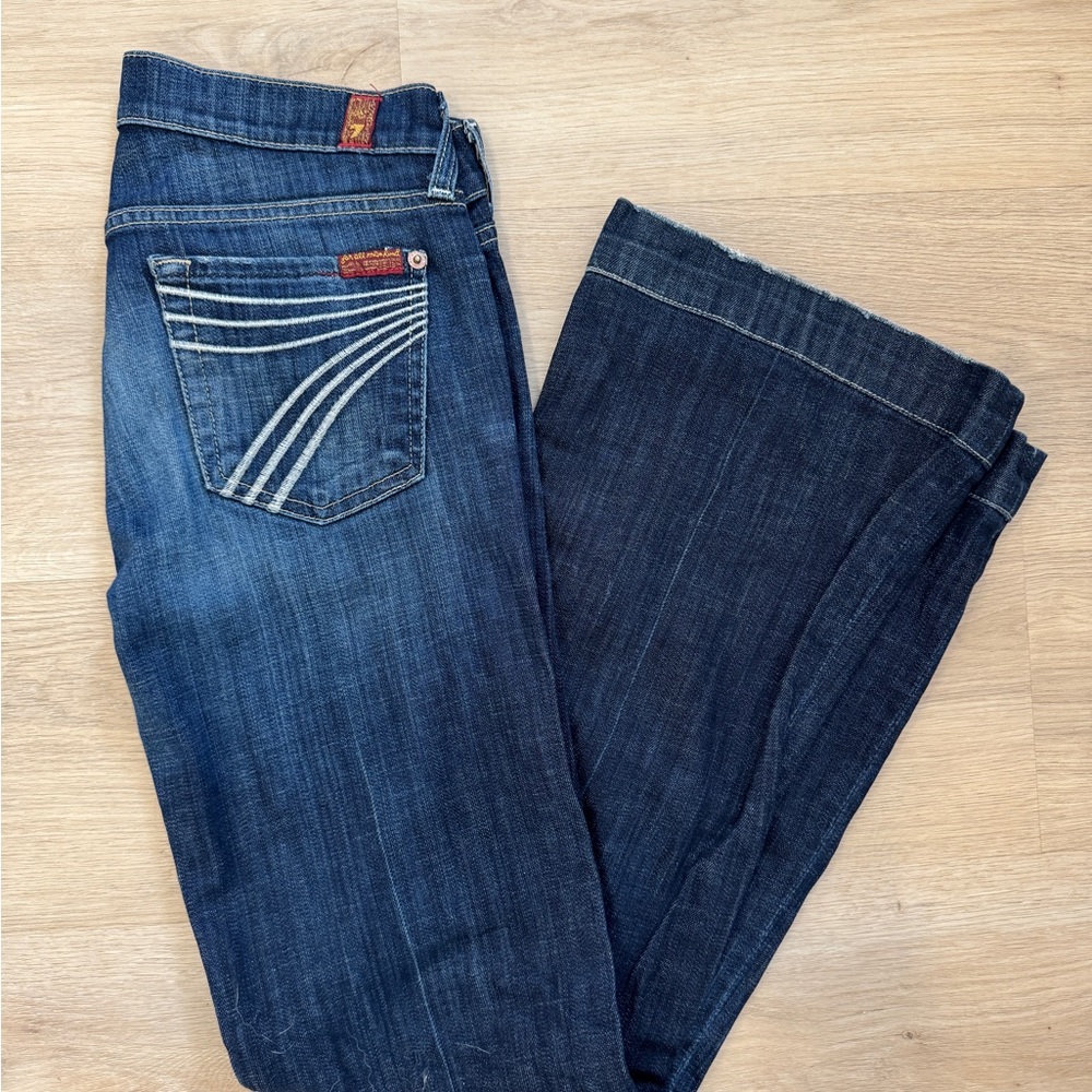 7 For All Mankind Dark Blue Flare Jeans
